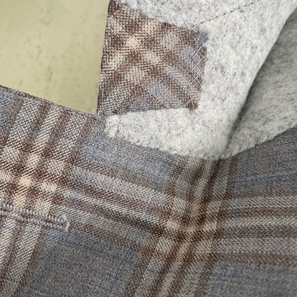 TRUSSINI made In Italy Super 130’s Wool Check Print Jacket Size 46R - Picture 9 of 11